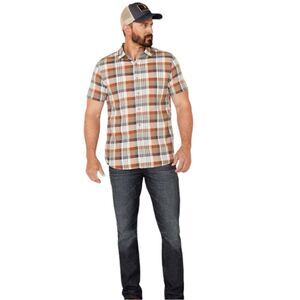 Pendleton Truman Multi Plaid Print Short Sleeve Button Down Shirt